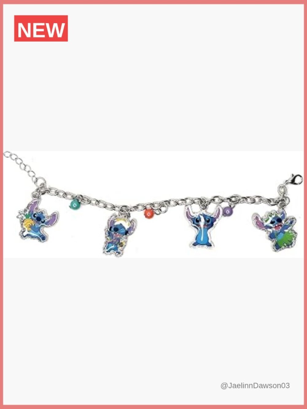Stitch Charm Bracelet with 48 Sticker Earrings